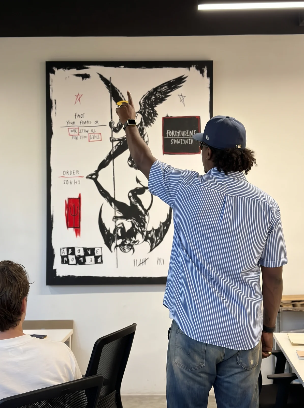 Leading a visual communication workshop.