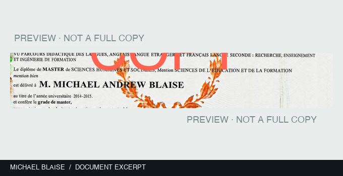 Master’s degree document excerpt with recipient name; personal details and signatures excluded.
