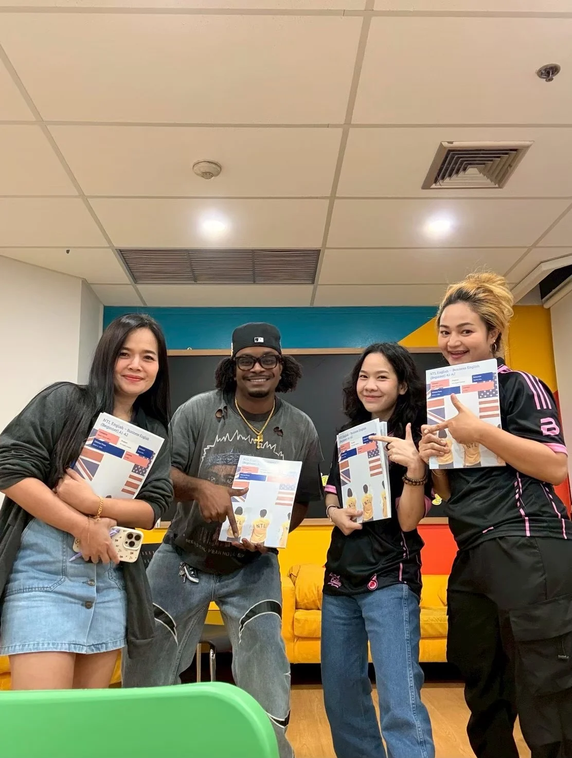 Presenting our custom-designed English learning book, created specifically to support the real-world communication needs of our corporate learners.